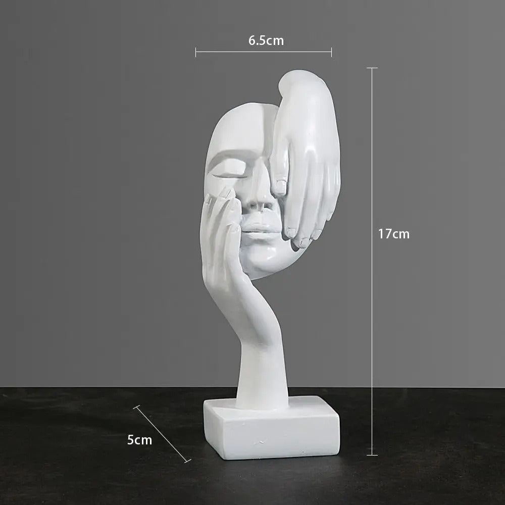 Abstrakt Ansigt Skulptur Harpiks Design | Fritstående Dekorativ Figur Til Indendørs Brug | Hylde Skrivebord Entré & Boligindretning | Vanero