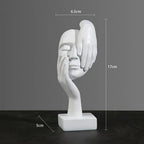 Abstrakt Ansigt Skulptur Harpiks Design | Fritstående Dekorativ Figur Til Indendørs Brug | Hylde Skrivebord Entré & Boligindretning | Vanero