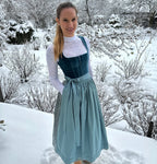Dame Dirndl Kjole Bomuldsblanding | Almindelig Pasform Traditionel Kjole | Folkemønster Med Forklæde Til Festivaler & Arrangementer | Vanero