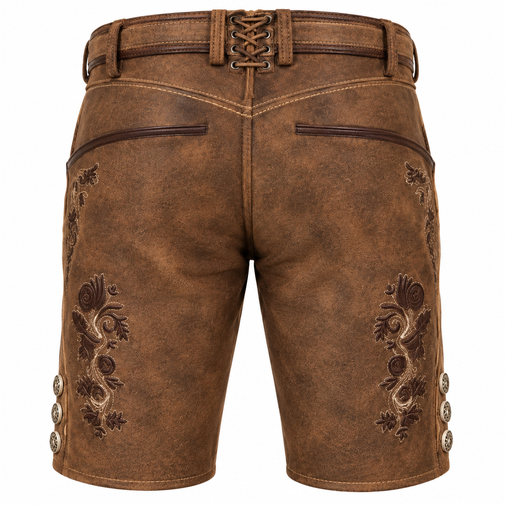 Herre Lederhosen Polyesterfiber | Traditionel Bayersk Stil Shorts | Oktoberfest Design Til Folkefester & Kulturelle Events | Vanero