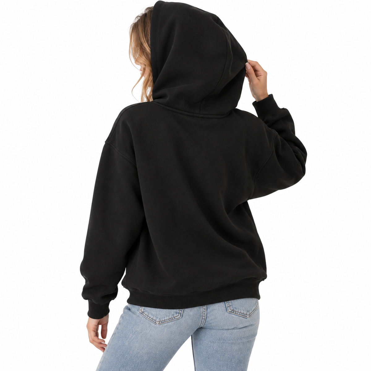 Pullover Hoodie | Justerbar Hætte & Kængurulomme | Langærmet Sweatshirt Med Ribbede Manchetter Til Hverdag & Fritid | Vanero