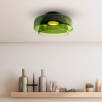 Glas Loftlampe Med Metalkonstruktion | E27 Loftbelysning Til Indendørs Brug | Fås I Ravglas Eller Klart Glas | Vanero