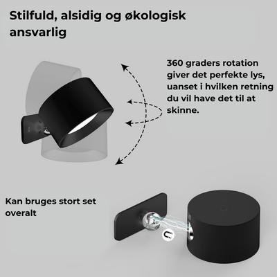 Væglampe | Justerbar og genopladelig | Vanero