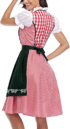 Dame Dirndl Sæt Blandet Tekstilmateriale | Almindelig Pasform Folkedragt | Snøreliv Med Forklæde Til Oktoberfest & Temafester | Vanero