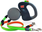 Dobbelt Indtrækbar Hundesnor Rivfast Nylon & ABS | Tangle-Fri Design med 360° Drejeled | Uafhængig Kontrol til To Hunde | Vanero