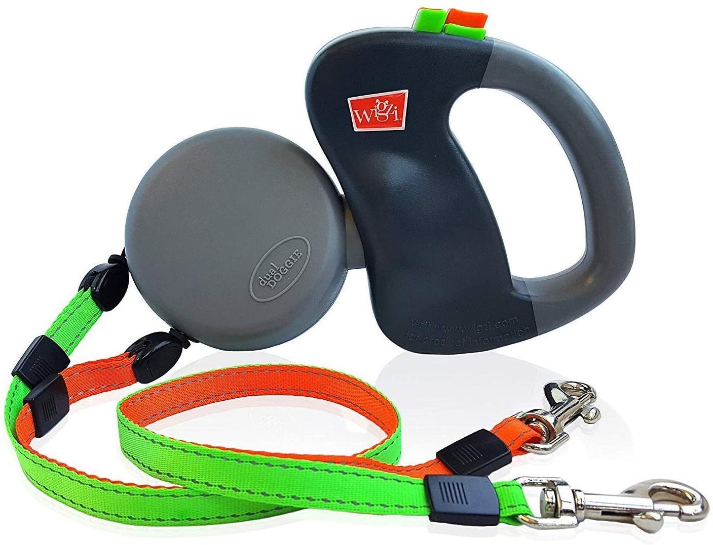 Dobbelt Indtrækbar Hundesnor Rivfast Nylon & ABS | Tangle-Fri Design med 360° Drejeled | Uafhængig Kontrol til To Hunde | Vanero