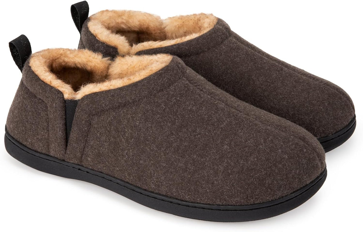 Herre Vinter Sutsko i Fleece | Sherpa-For & Memory Foam Indersål | Skridsikkert Indendørs Fodtøj Til Hjemmet | Vanero