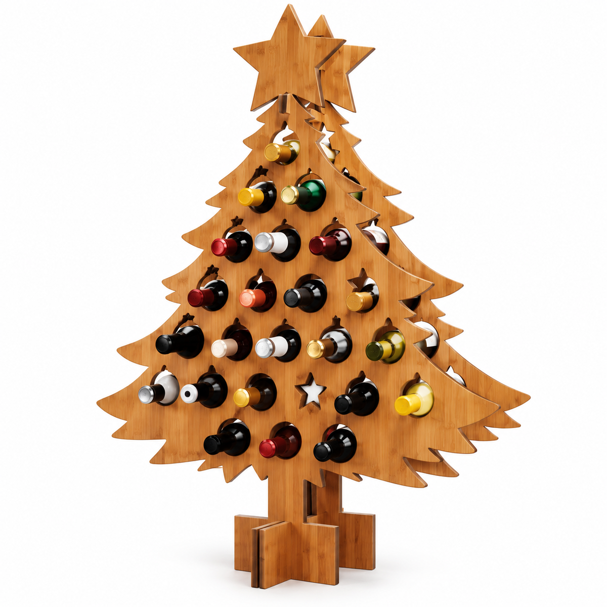 Adventskalender i Træ | 24 Rum til Jule Nedtælling Genanvendelig Juledekoration | Vanero