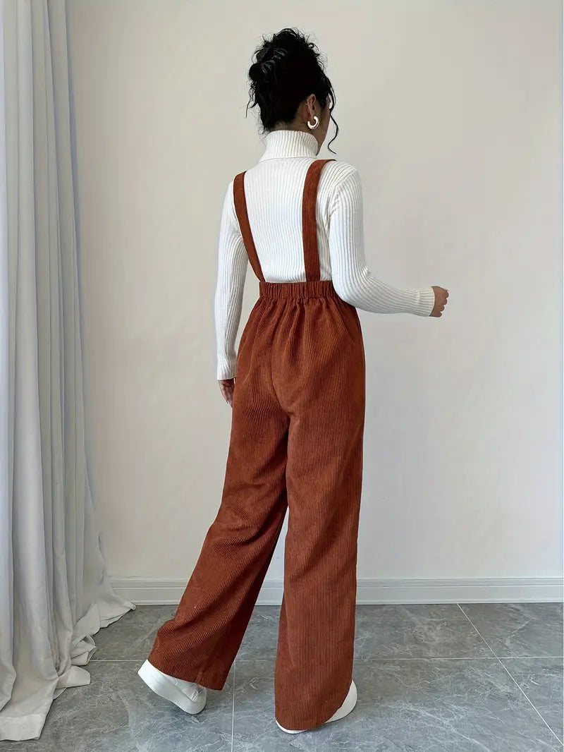 Damejumpsuit | Fløjlskonstruktion  Design Med Justerbare Stropper | Hverdagsbrug & Afslappede Outfits | Vanero