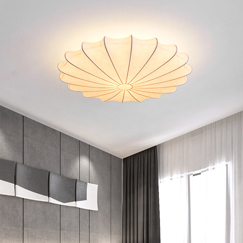 Flush Loftlampe Med Skulpteret Stofskærm | Tekstil & Metalkonstruktion Med E26 E27 Fatning | Indendørs Rumbelysning | Vanero