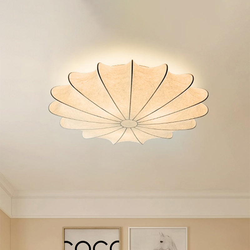 Flush Loftlampe Med Skulpteret Stofskærm | Tekstil & Metalkonstruktion Med E26 E27 Fatning | Indendørs Rumbelysning | Vanero