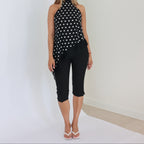 Dame Capri Bukser | Spandex-Nylon Blanding & Høj Talje | Knælange Stretchbukser Med Sideslidser Til Casual- & Aftenbrug | Vanero