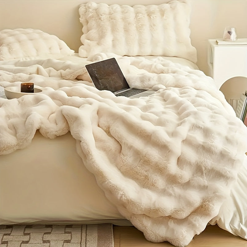 Polyester Faux Fur Tæppe | Dekorativt Tæppe Til Sofa Og Seng | Fås I Flere Størrelser | Vanero