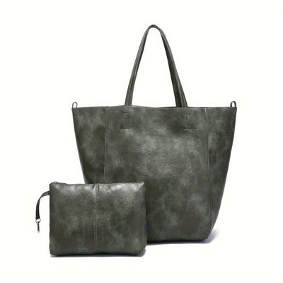 Rummelig Shopper Taske | Minimalistisk Design | Inkl. Clutch | Vanero