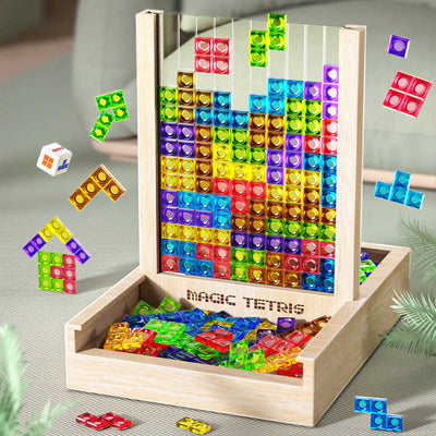 EcoBlock Tetris Bræt | Bæredygtigt Træpuslespil Til Børn & Voksne | Vanero