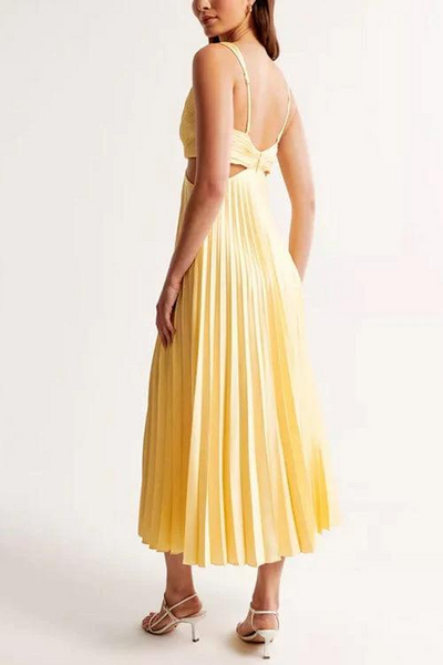 Sanne | Dame Plisseret Satin Kjole l Vanero
