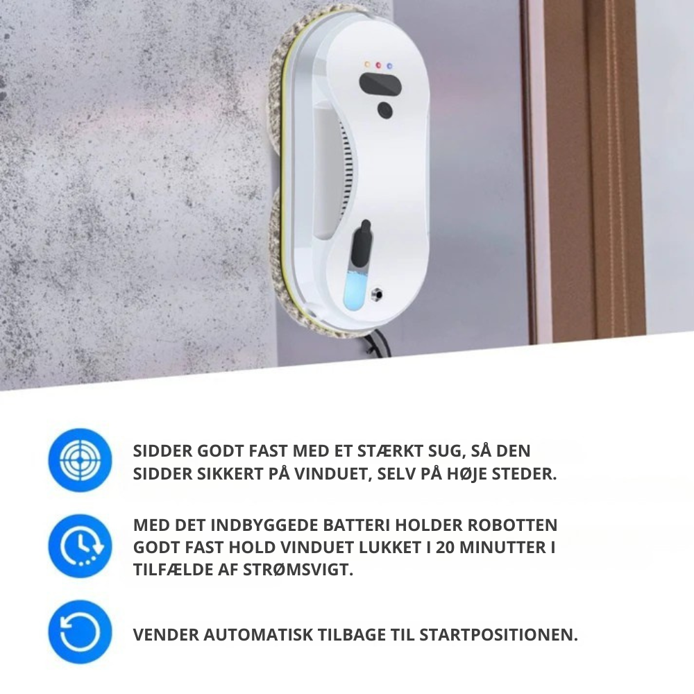 WindowSweep | Vinduesrobot Automatisk rengøring med sensorer og vandspray l Vanero