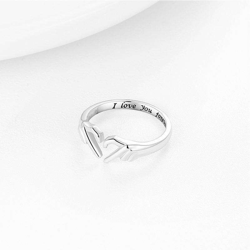 I Love You Forever Legering Konstruktion | Justerbar Ring | Graveret Tekstdesign til Hverdagsbrug & Særlige Anledninger | Vanero