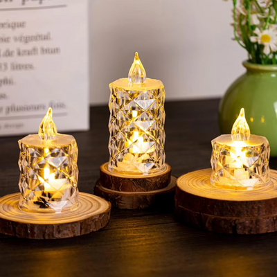 CandleGlow | Flammesløse Krystal LED Lys | Vanero