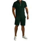 Herresæt Bomuldsblanding | Regular Fit Polo & Shorts Sæt | Sommerdesign til Hverdagsbrug & Fritidsaktiviteter | Vanero