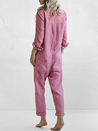 Dame Jumpsuit Bomuld | Relaxed Fit Jumpsuit | Multi-Lomme Design til Hverdagsbrug & Fritidsaktiviteter | Vanero