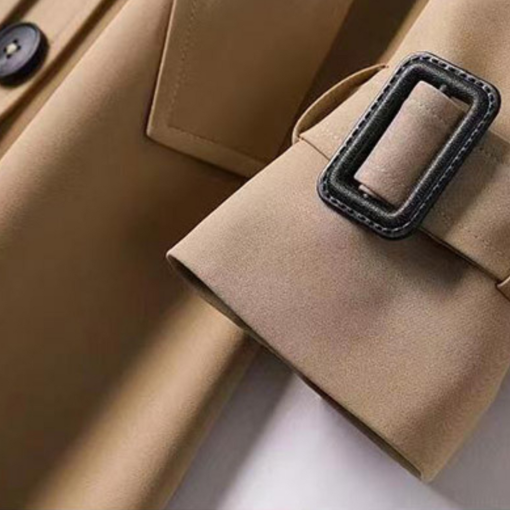 Damefrakke Uldkonstruktion | Lang Pasform Frakke | Struktureret Design til Hverdags- & Køligt Vejr Brug | Vanero