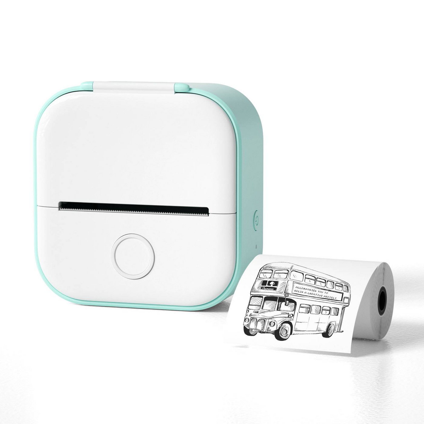 Mini Printer Med Gratis Rulle | Revolutionerende Bærbar Printer Hvid | Vanero