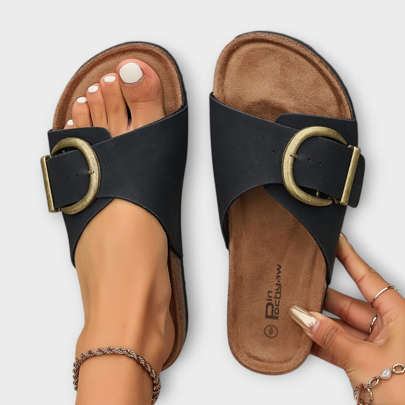 Joanna | Stilfulde Buckle Slide Sandaler l Vanero