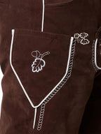 Herre Lederhosen Tekstilmateriale | Justerbare Seler Festivalshorts | Broderet Design Til Oktoberfest & Events | Vanero
