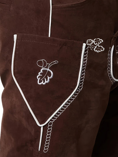 Herren Oktoberfest Lederhosen Kostume | Broderet med Seler | Vanero