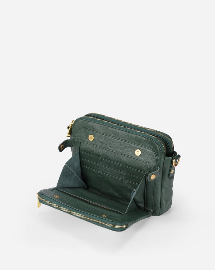 Dame Crossbody Taske PU-Læder | Multi-Rums Rejsetaske Design | Justerbar Rem Til Hverdag & Rejser | Vanero