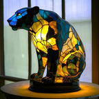Bordlampe | Farvet Glasdyr Design | Dekorativ Accentbelysning | Vanero