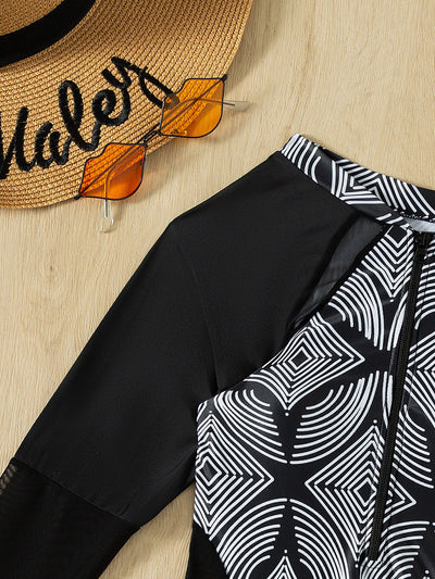 Zip Rund Hals One-piece Badetøj | Komfortabelt Og Chic | Vanero