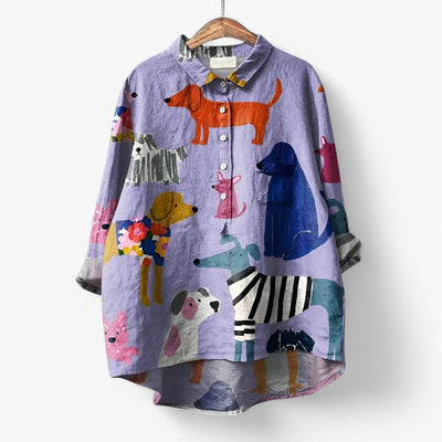 Ava | Elegant Skjorte med Grafisk Mønster | Vanero