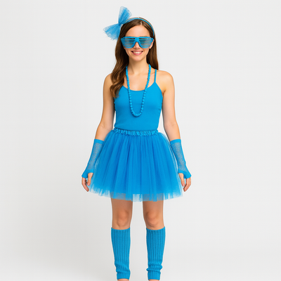 80'erne Damen kostumesæt – Retro 6-Delt Outfit til Fest og Halloween | Vanero