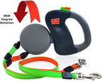 Dobbelt Indtrækbar Hundesnor Rivfast Nylon & ABS | Tangle-Fri Design med 360° Drejeled | Uafhængig Kontrol til To Hunde | Vanero