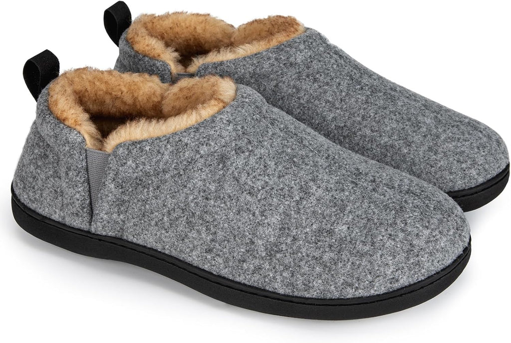 Herre Vinter Sutsko i Fleece | Sherpa-For & Memory Foam Indersål | Skridsikkert Indendørs Fodtøj Til Hjemmet | Vanero