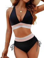 BikiniFlair Nylon Spandex Bikinisæt | Bikini med Frynsedetaljer | Justerbare Stropper til Strand & Pool | Vanero