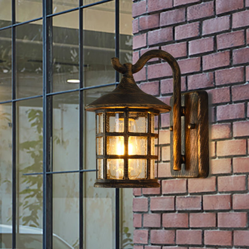 Udendørs Væglanterne Med Frøet Glas | Metalramme Konstruktion Med E26 E27 Kompatibilitet | Belysning Til Indgang Terrasse & Facade | Vanero