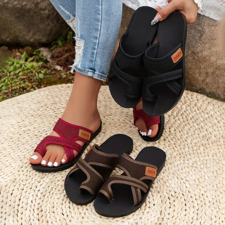 Damesandaler Mesh Tekstil | Fleksibel Pasform Sommersandaler | Perforeret Overdel med Polstret Fodseng til Hverdag & Sommerbrug | Vanero