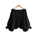 Dame Strikket Flagermusærmet Sweater | Løs Pasform & Brede Ærmer | Striktrøje Til Hverdagsbrug & Lag-På-Lag i Køligt Vejr | Vanero