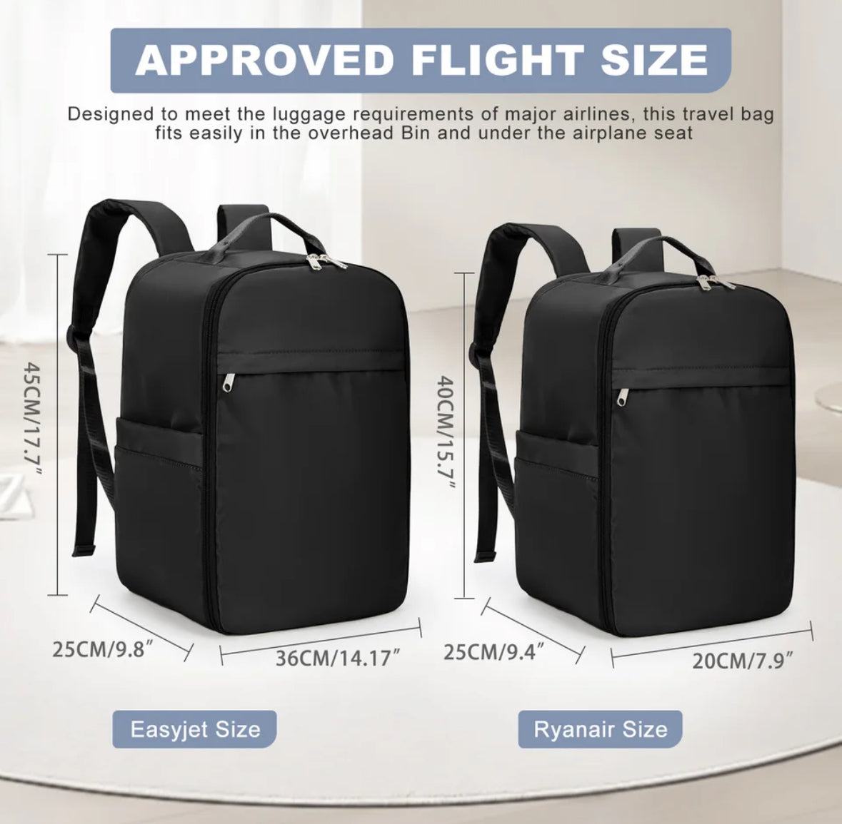 Easyjet Håndbagage | 45x36x20 Rejserygsæk | Vanero
