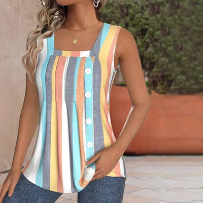 Farverig l Stribet Tanktop l Vanero