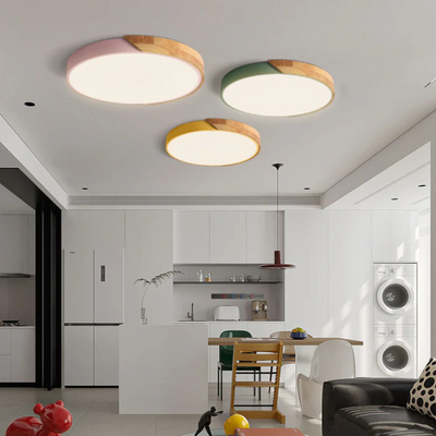 Delos | Scandinavisk Træ LED Plafondlampe med Energieffektiv Belysning | Vanero