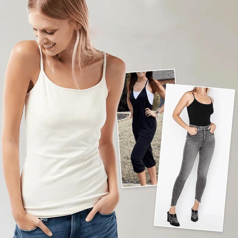 Brami Bomuldsblanding | Slim Fit Sømløs Bh-Top | Strækbar Konstruktion til Hverdagsbrug & Lag-På-Lag Styling | Vanero