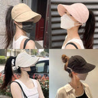 UV Solhat i Polyester & Mesh | Justerbar Pasform Sommerhat | Åben Top Med Bred Skygge til Udendørs Brug | Vanero
