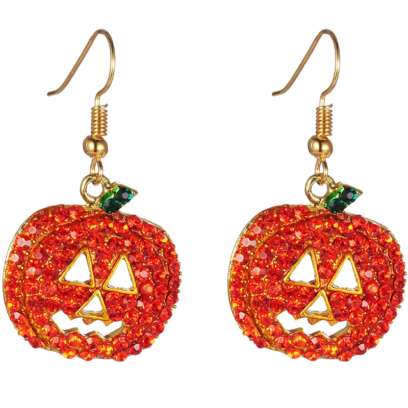 Hængeøreringe Med Græskarvedhæng | Legeringskonstruktion & Let Design | Halloween & Temafester | Vanero