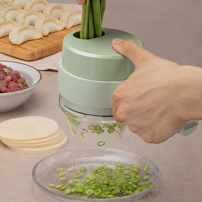Trådløs Minihakker Med Rustfri Stålblade | USB-Genopladeligt Design På 250 ml | Tilberedning Af Grøntsager Krydderurter Og Frugt | Vanero