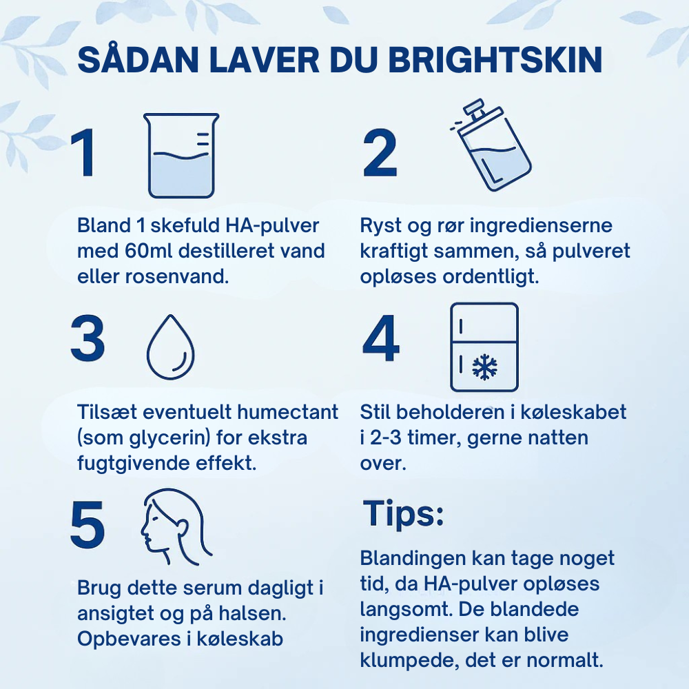 BrightSkin | Lav dit eget Hyaluron Serum. Ren. Glødende. Revitaliserende l Vanero