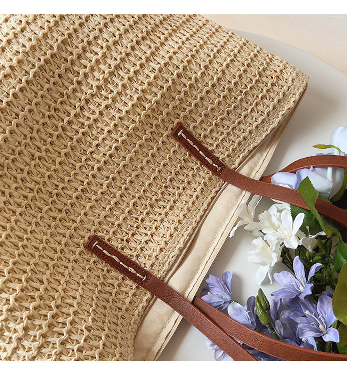 Mulepose Rattanmateriale | Standard Pasform Bæretaske | Rummeligt Flettet Design Til Hverdagsbrug Indkøb & Fritid | Vanero